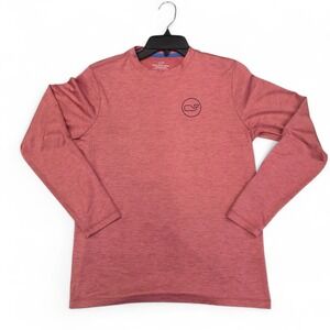 Vineyard Vines Boys' Whale Performance Long Sleeve Red Tee Size Large NWT